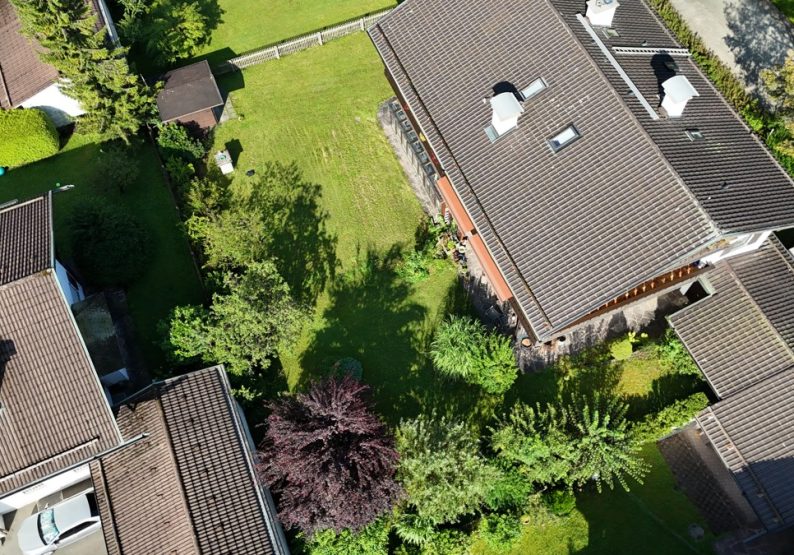 Sicht von oben auf Gartensondernutzungsbereich